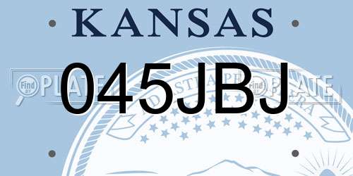 045JBJ Kansas License Plate