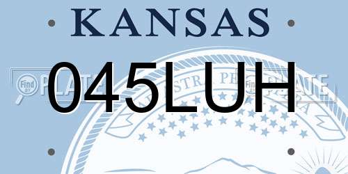 045LUH Kansas License Plate