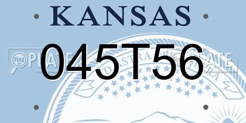 045T56 Kansas License Plate