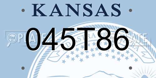 045T86 Kansas License Plate