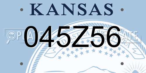 045Z56 Kansas License Plate