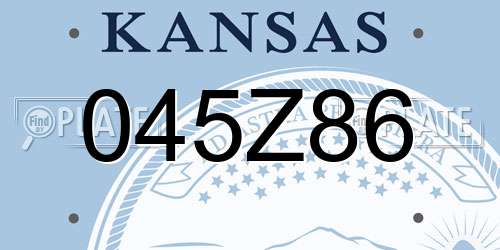 045Z86 Kansas License Plate