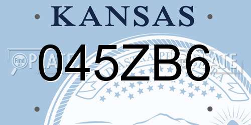 045ZB6 Kansas License Plate