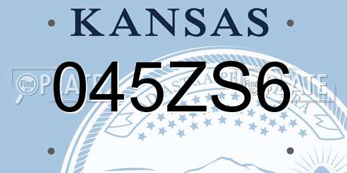 045ZS6 Kansas License Plate