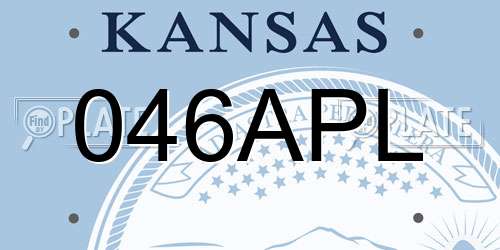 046APL Kansas License Plate