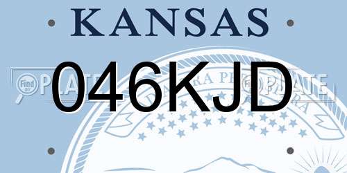 046KJD Kansas License Plate