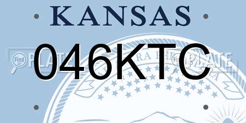 046KTC Kansas License Plate