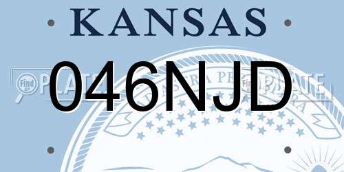046NJD Kansas License Plate