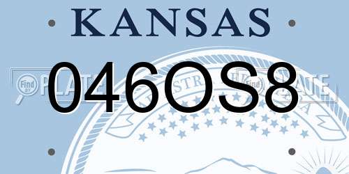 046OS8 Kansas License Plate