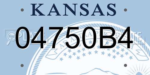 04750B4 Kansas License Plate