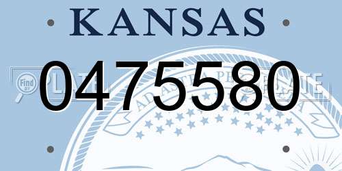 0475580 Kansas License Plate