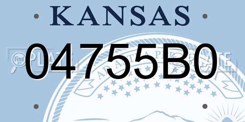 04755B0 Kansas License Plate