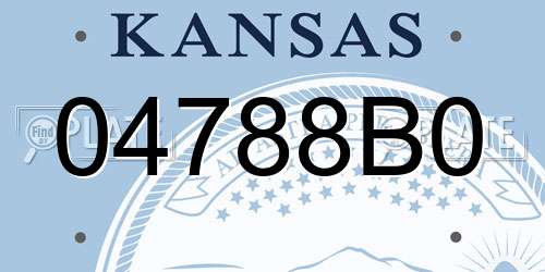 04788B0 Kansas License Plate