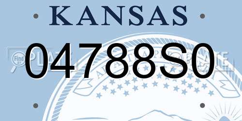 04788S0 Kansas License Plate
