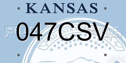 047CSV Kansas License Plate