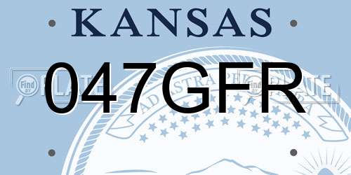 047GFR Kansas License Plate