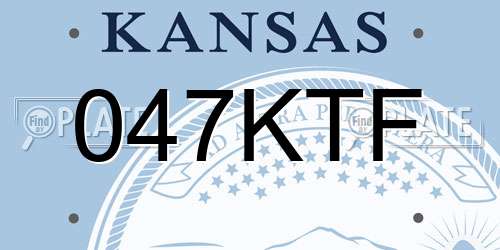 047KTF Kansas License Plate