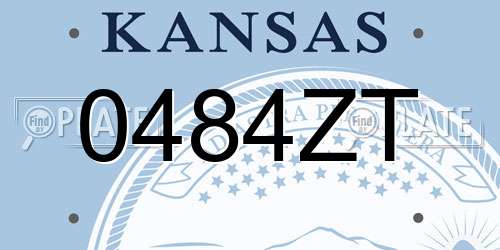 0484ZT Kansas License Plate
