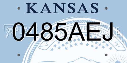 0485AEJ Kansas License Plate