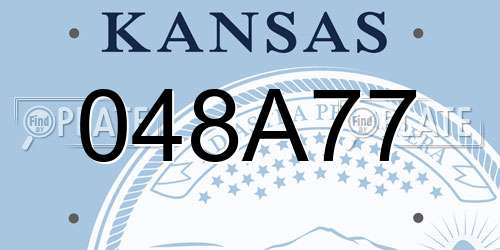 048A77 Kansas License Plate