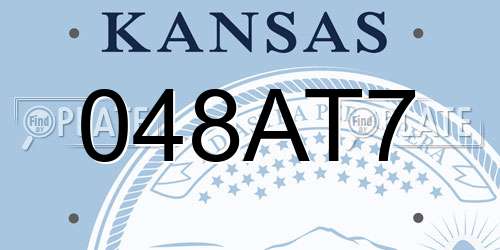 048AT7 Kansas License Plate
