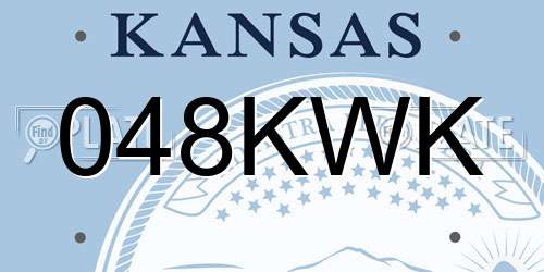 048KWK Kansas License Plate