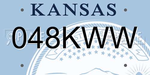 048KWW Kansas License Plate