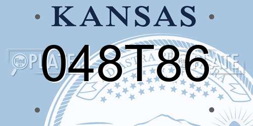 048T86 Kansas License Plate