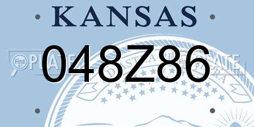 048Z86 Kansas License Plate