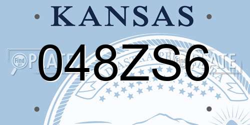 048ZS6 Kansas License Plate