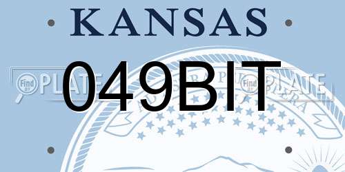 049BIT Kansas License Plate