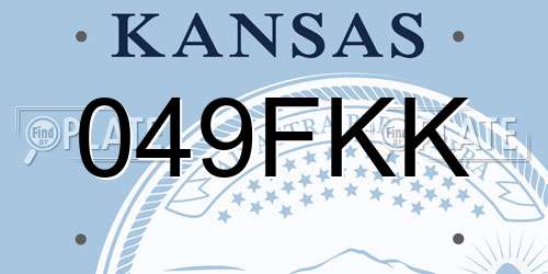 049FKK Kansas License Plate