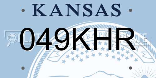 049KHR Kansas License Plate