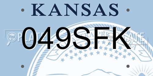 049SFK Kansas License Plate