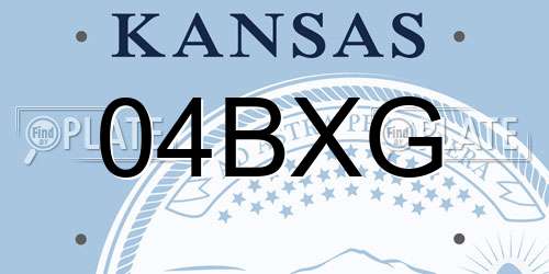 04BXG Kansas License Plate