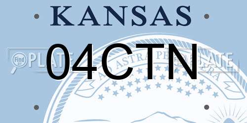 04CTN Kansas License Plate