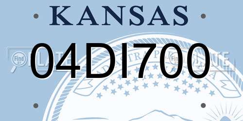 04DI700 Kansas License Plate
