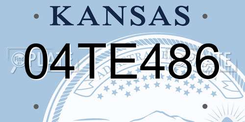 04TE486 Kansas License Plate