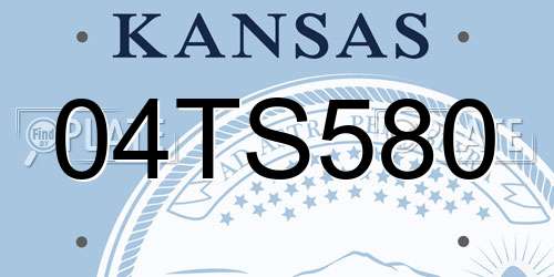 04TS580 Kansas License Plate