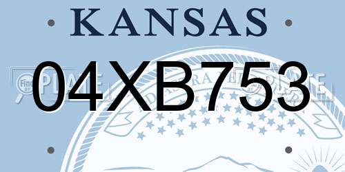 04XB753 Kansas License Plate