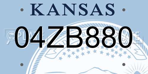 04ZB880 Kansas License Plate