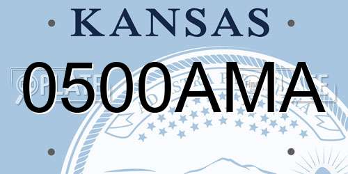 0500AMA Kansas License Plate