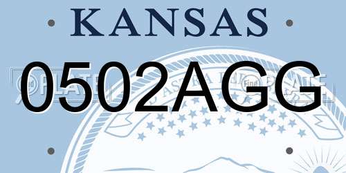 0502AGG Kansas License Plate