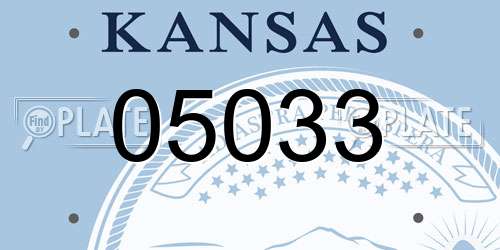 05033 Kansas License Plate