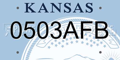 0503AFB Kansas License Plate