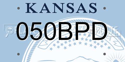 050BPD Kansas License Plate