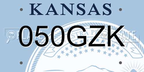 050GZK Kansas License Plate