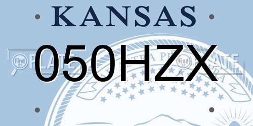050HZX Kansas License Plate