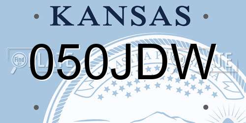 050JDW Kansas License Plate