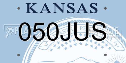 050JUS Kansas License Plate